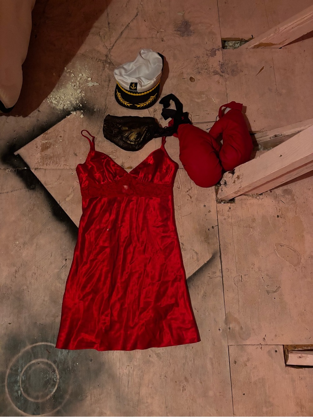 Red Satin Slip Nightdress boxing costume - Women Intimates & Sleepwear